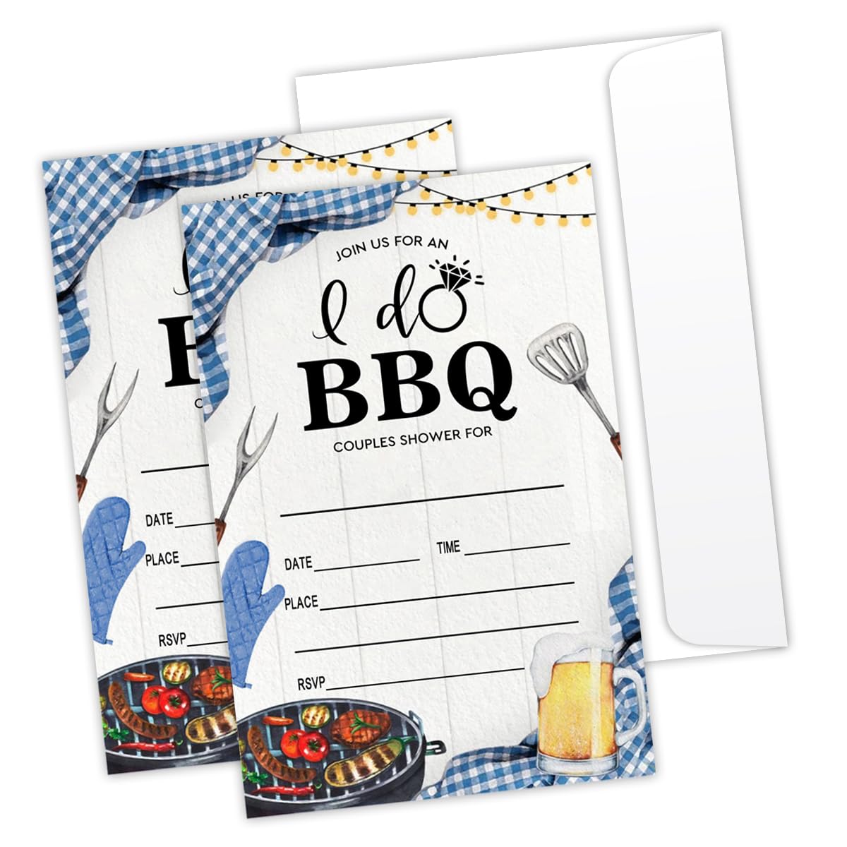 LONLONBANG I Do BBQ Invitations with Envelopes for Wedding Bridal Shower Couple Shower Invites Barbeque Picnic Grill Cook Out Invite Cards Rehearsal