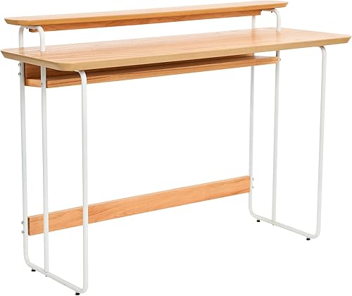 Miniatura 31 de Main + Mesa Pacifica - Escritorio moderno para computadora de mediados de siglo con chapa de madera auténtica y detalles de metal redondeados para