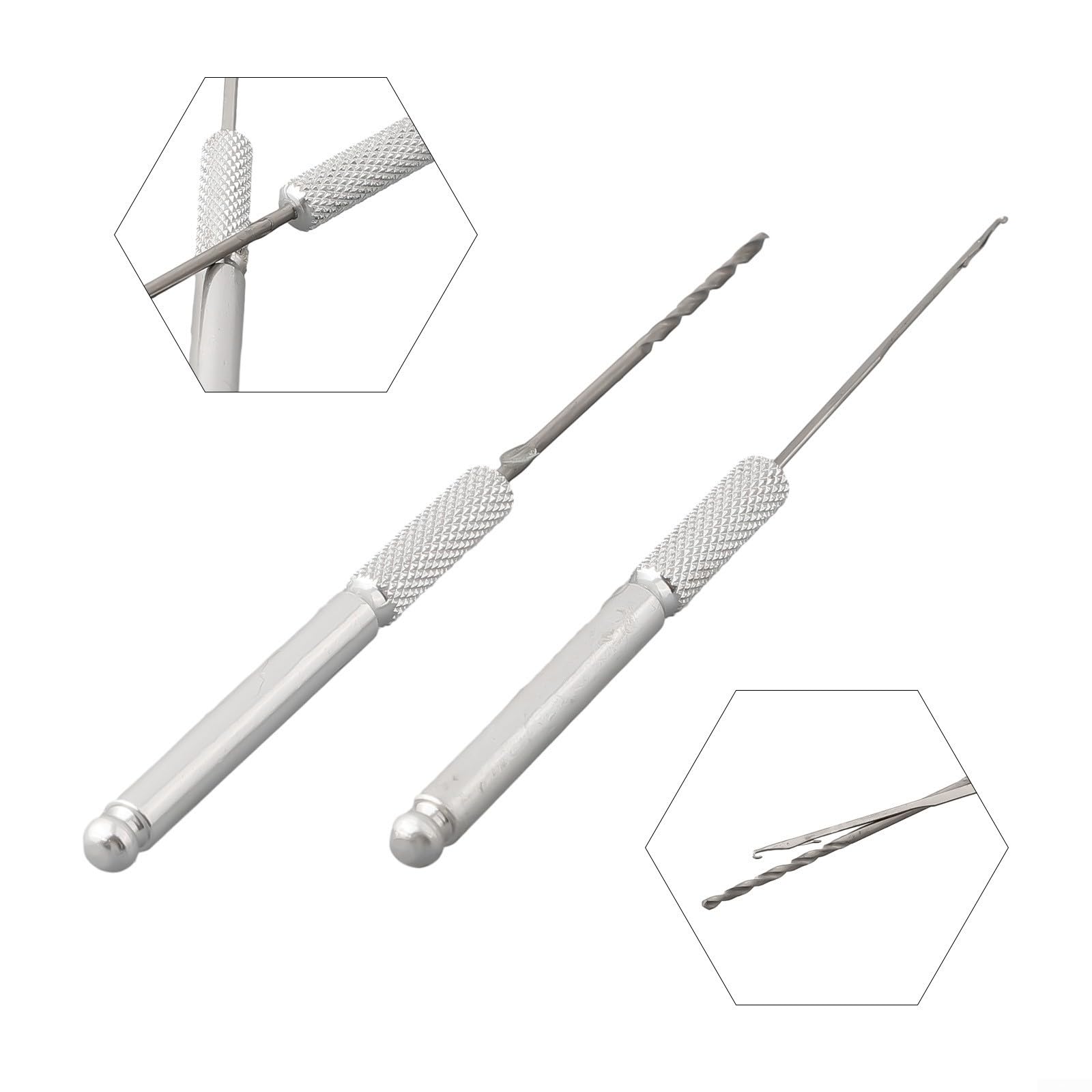 Juego de 2 agujas de cebo de pesca de acero inoxidable, kit de herramientas de taladro Boilie para pesca gruesa de carpas