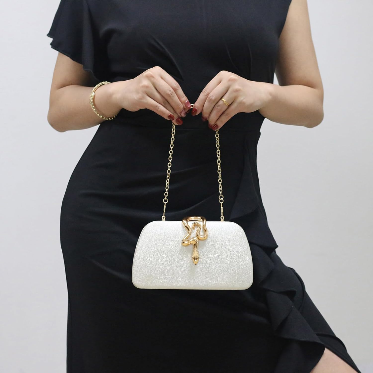 Glitter Clutch Purses for Women Evening Handbags with Snake Closure for Party Prom Wedding