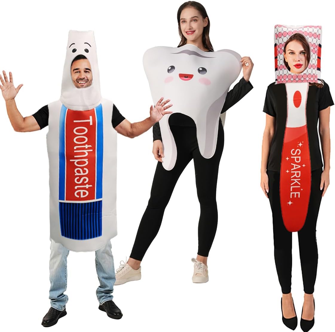 3Pcs Adult Tooth Toothpaste Costume and Toothbrush Costume