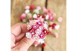 Handmade Tiny Artificial Flowers, 100 pcs Mini Mulberry Paper Flowers for DIY Craft