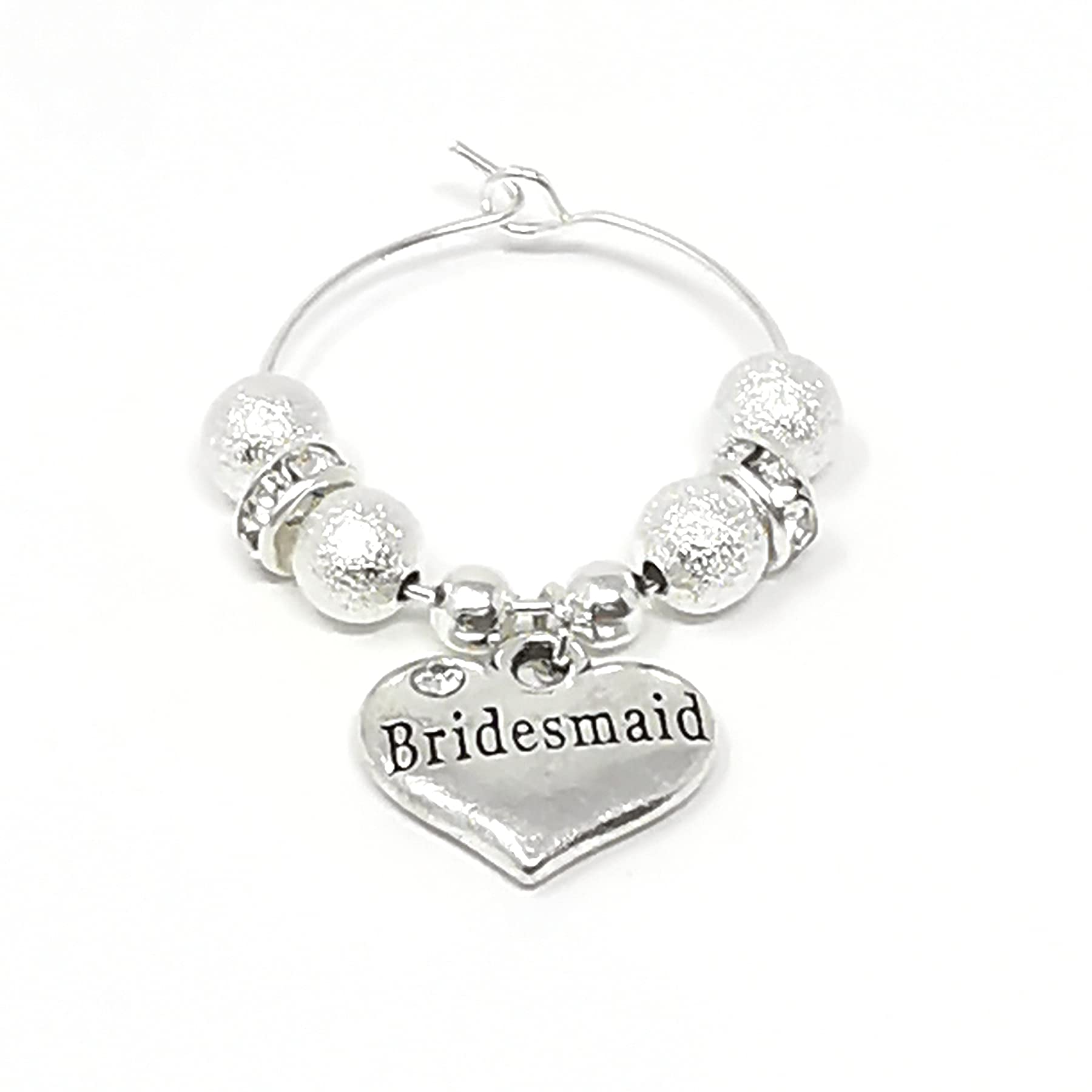 Personalised Silver Stardust Wedding Guest Gin Prosecco Wine Glass Charms