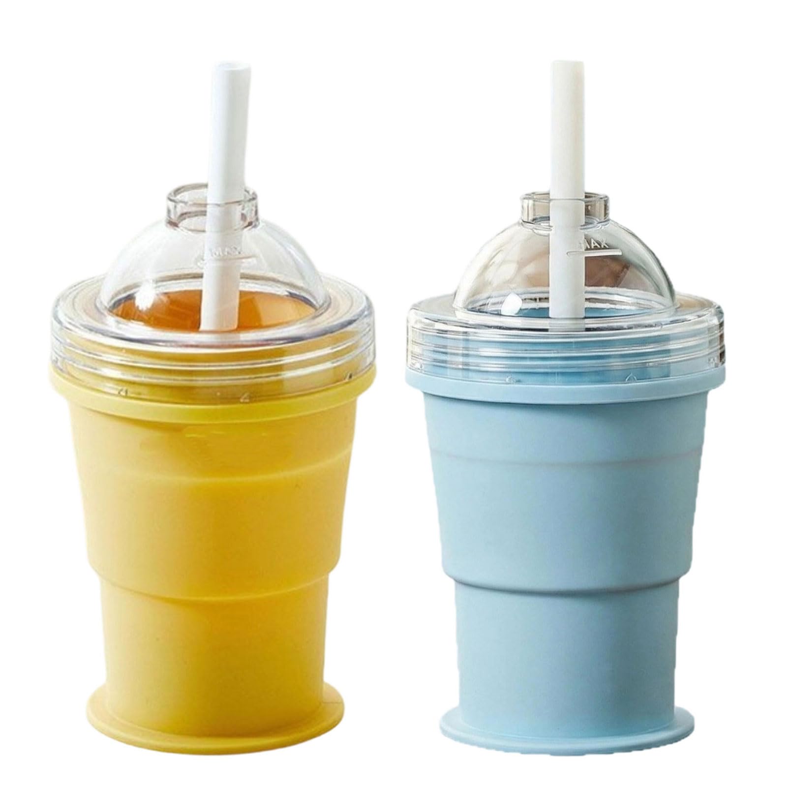 our fave 2 In1 Foldable Silicone Cup Ice Ball Maker Mold Folding with Straw Round Ice Mold Drinking Cups Gift Folding Travel