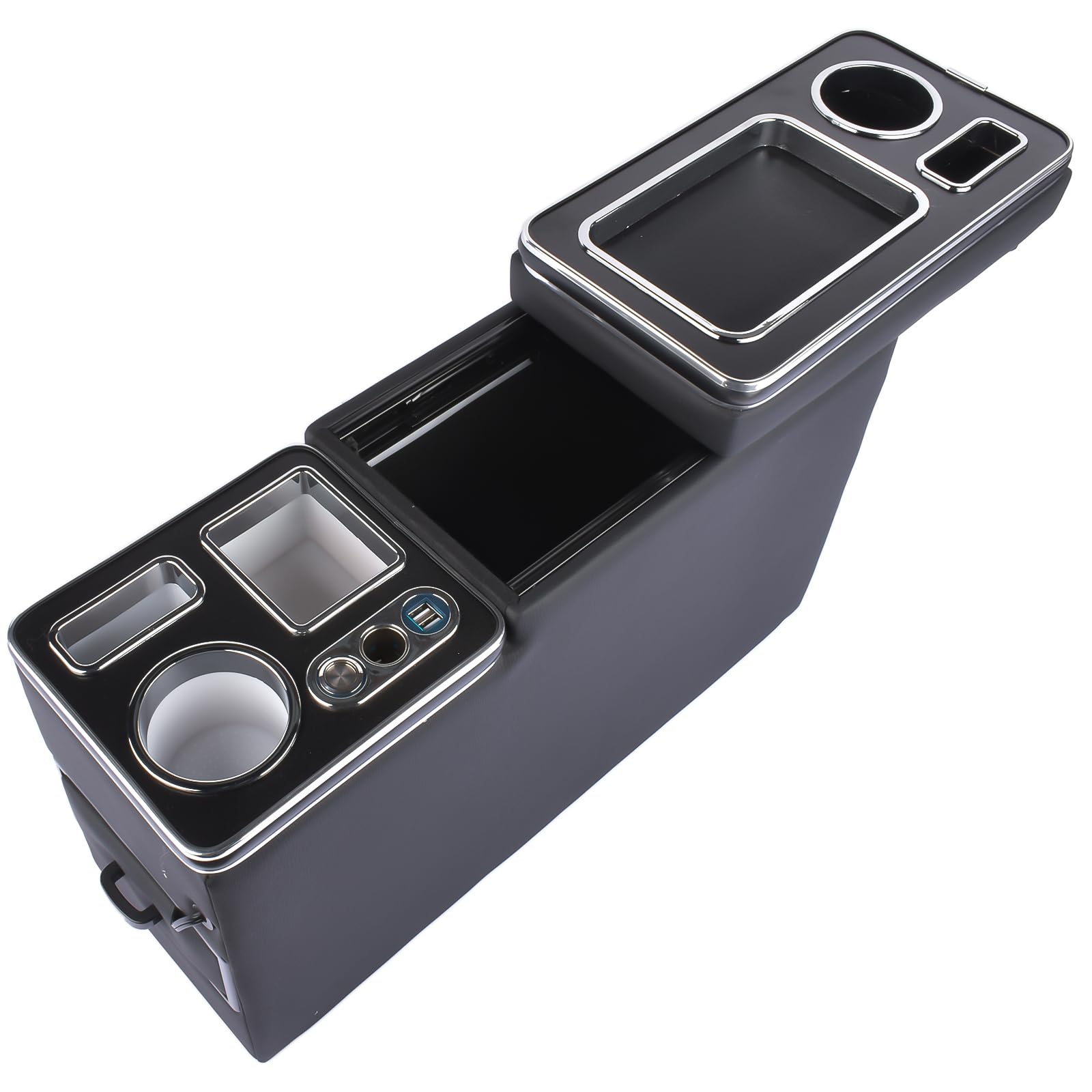 Bisenya Center Console Scatola di Immagazzinaggio Con Porta Drink/Telefono Porta USB Accendisigari A LED Compatibile Con Transporter T5 T6 Sie-nta
