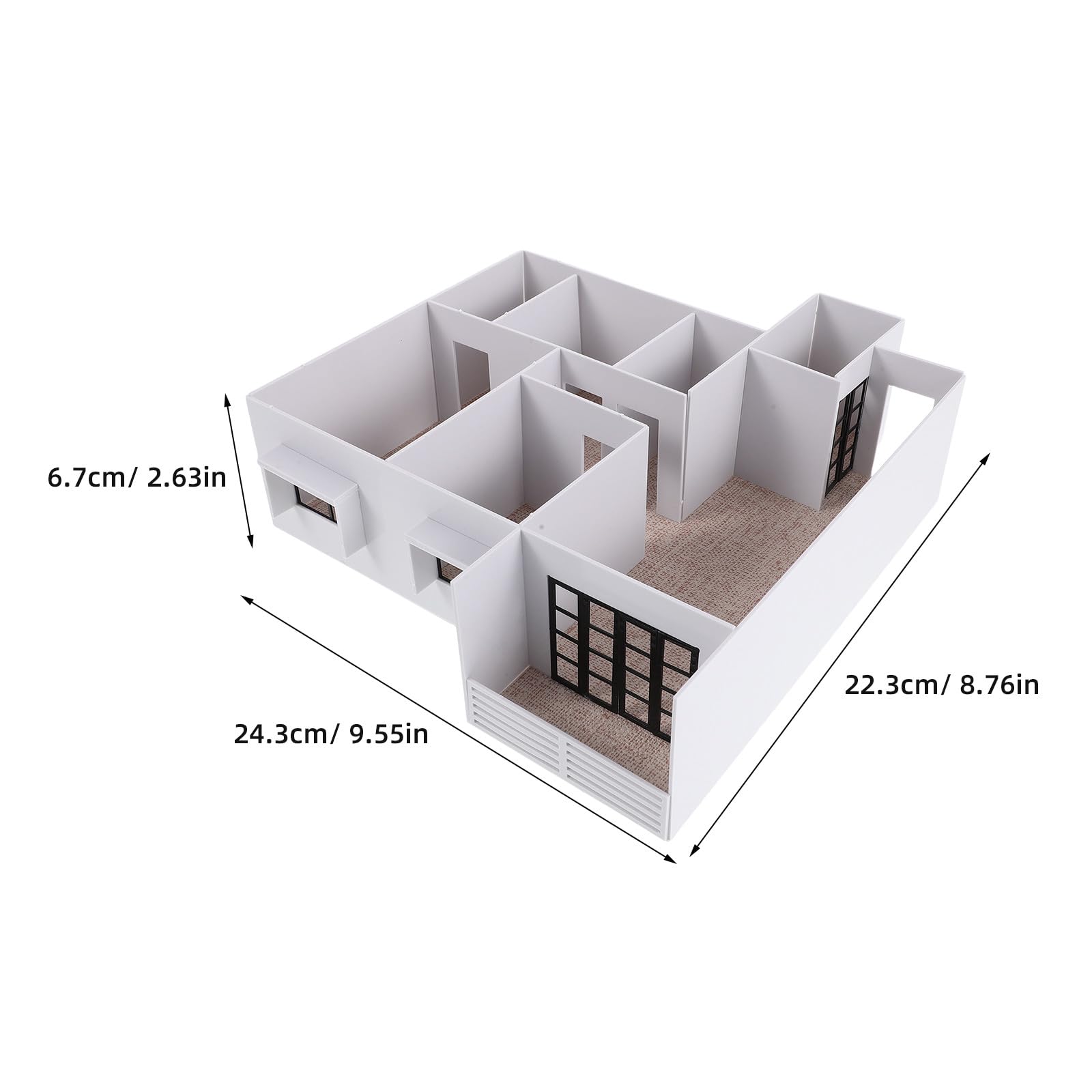 1 Set Maqueta de Edificio 1:50 Casa Residencial Moderna de Pueblo, Arquitectónica Ensamblada para Diorama de Maqueta de Tren (Apartamento Pequeño H)