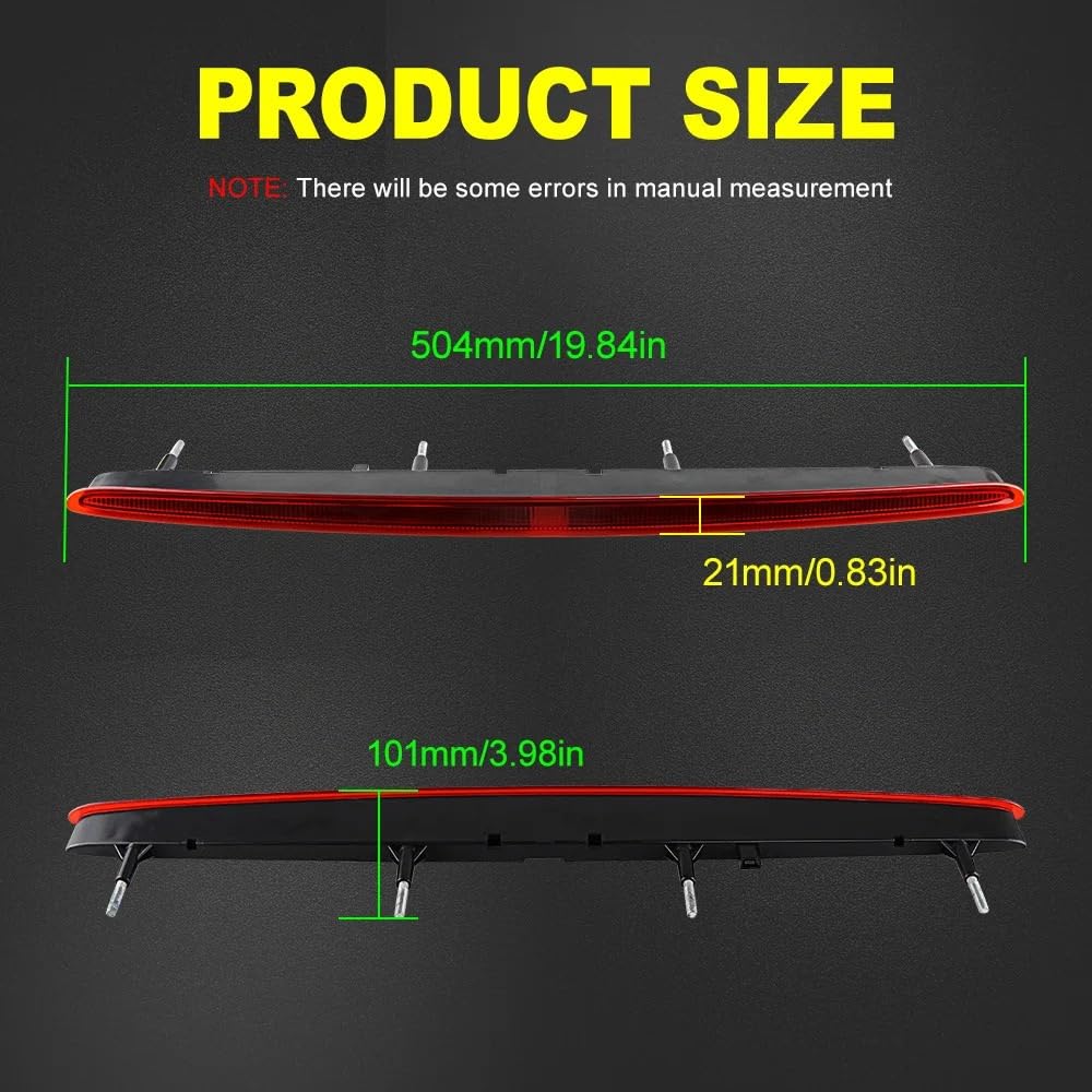 Luz de Freno Alta,Tercera luz de Freno LED Uso Adecuado for BMW 1 Serie 128i 135i M E82 E88 2007-2013 Lente roja ahumada Maletero Trasero Tercera luz de Freno Accesorios de Coche 63257164978(1pcs Red