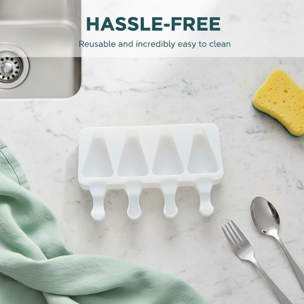 4-Pack Ice Bar Mold – Heat-Resist Silicone for Ice Cream Making, Reusable Freezer & Dishwasher Safe Kitchen DIY Tool(2#)