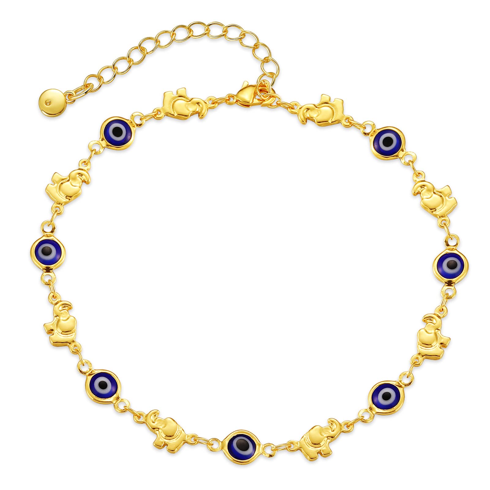 Yumikoo 18k Gold Plated Anklet, Women Adjustable Gold Tone Ankle Bracelet