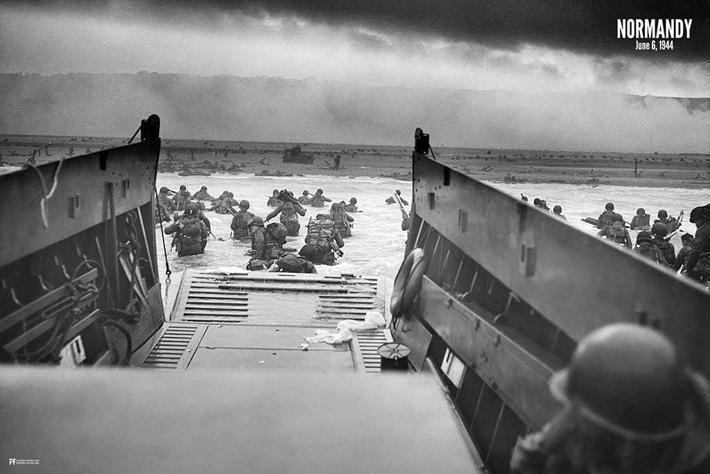 D Day Poster Normandy Invasion 1944 World War 2 Decor WW2 Posters History Classroom Decorations WWII Military US Army Cool Wall Art Print Poster 18x12