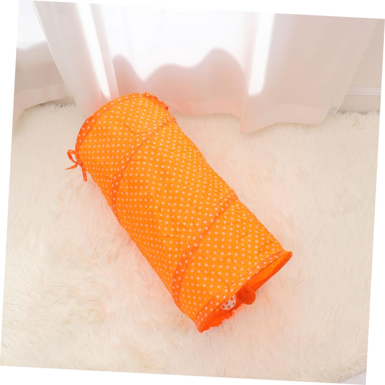 Happyyami 3stücke Funny Pet Cat Tunnel Faltbarer Katzen Spieltunnel Für Kätzchen Interaktives Spielzeug Mit Hängematte Und Ball Aus Orange Für Spiel Und Bewegung