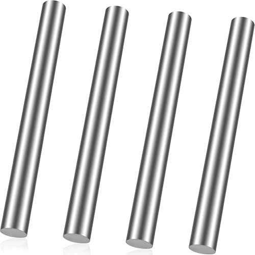 Gisafai 4 barras redondas de acero inoxidable 304, barra de metal de eje sólido para la industria, pasatiempos de trabajo de metal, manualidades,