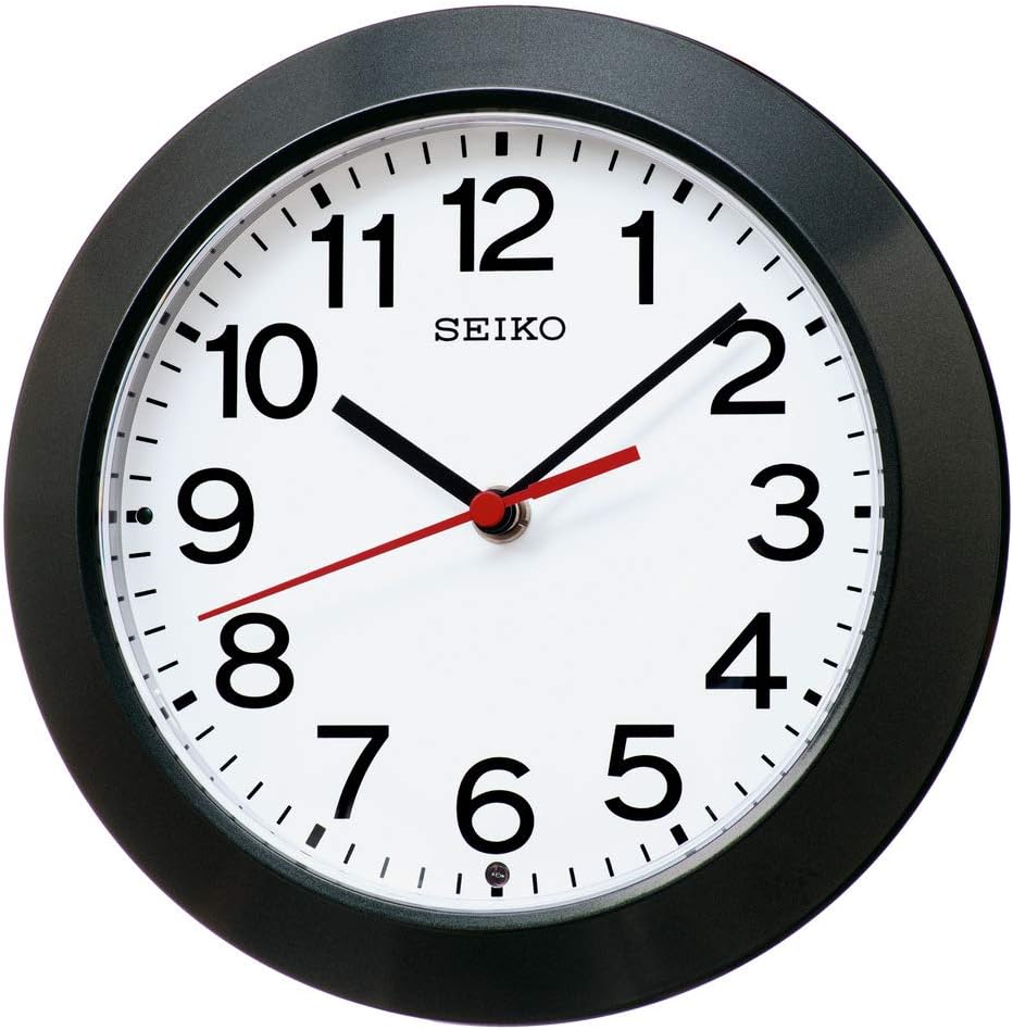 KX241K Wall Clock, Table Clock, Radio Controller, Analog, Black Metallic, Product Size: Diameter 8.0 x 1.7 inches (20.3 x 4.4 cm)