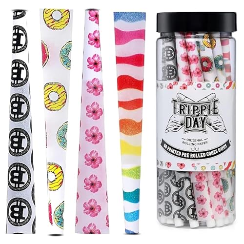 Trippie Day Printed Pre Rolled Cones - 84mm Size, Pack of