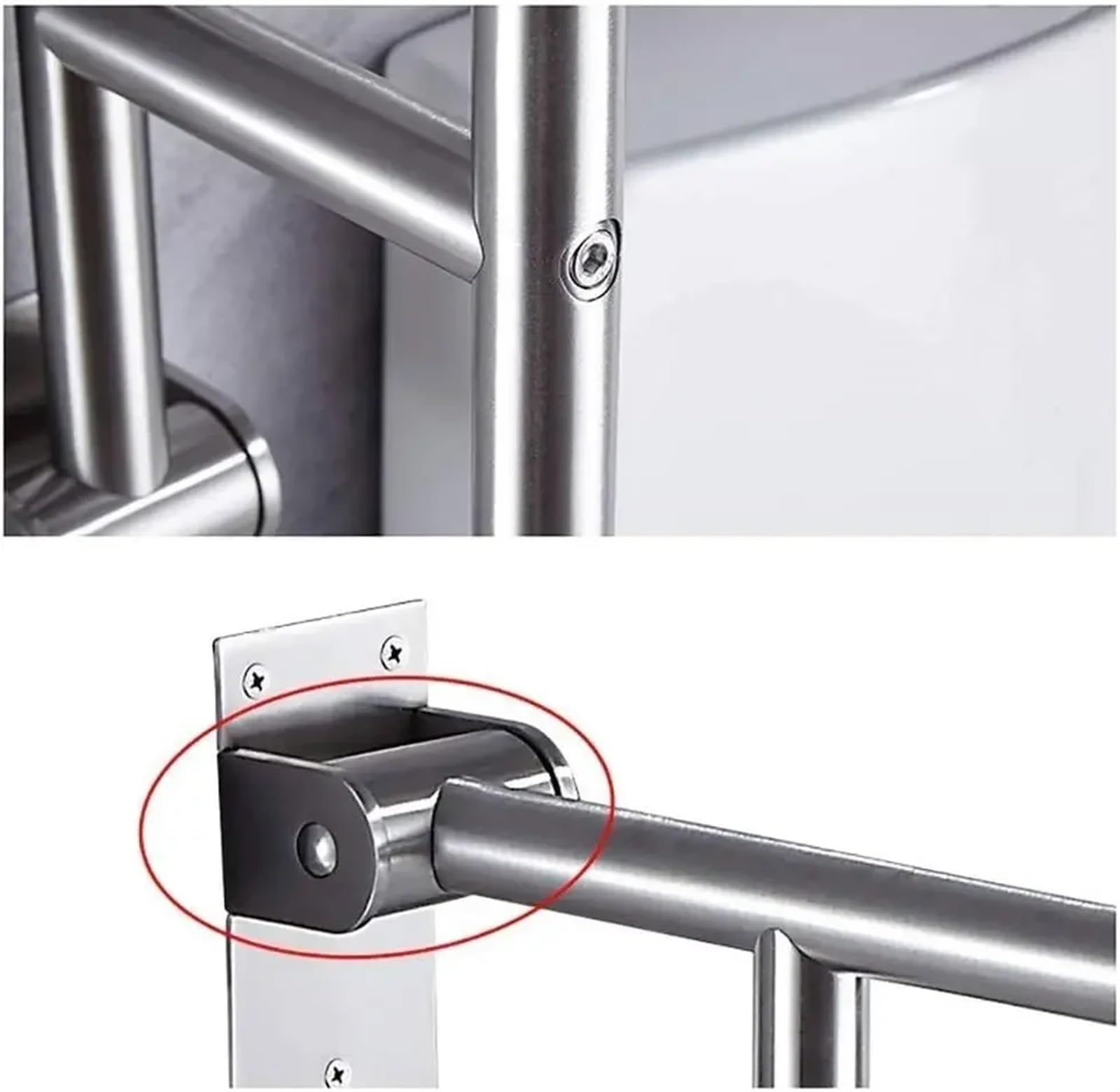 Barandilla plegable para el inodoro Barra de seguridad for baño en forma U, reposabrazos, pasamanos plegables, manija for bañera for embarazadas y personas mayores con discapacidad