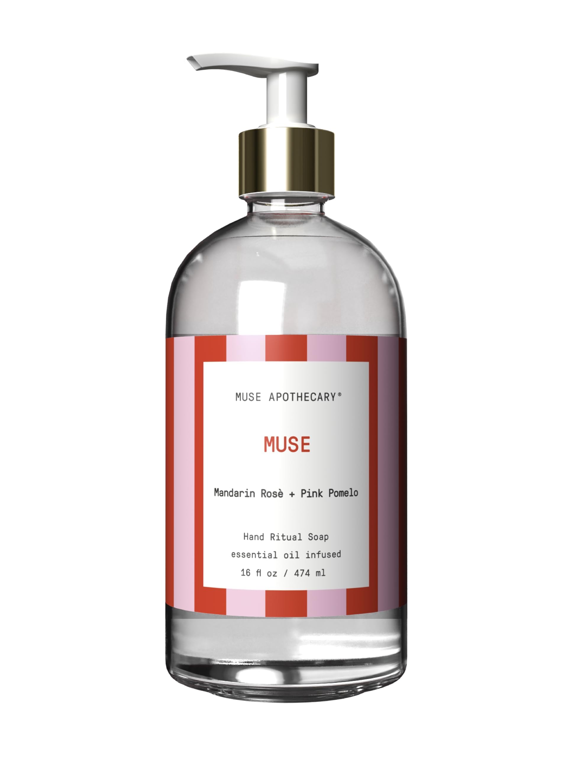 Muse Apothecary Hand Ritual - Aromatic and Nourishing Hand Soap, Infused with Natural Aromatherapy Essential Oils - Great Valentine's Day Gift - 16 oz