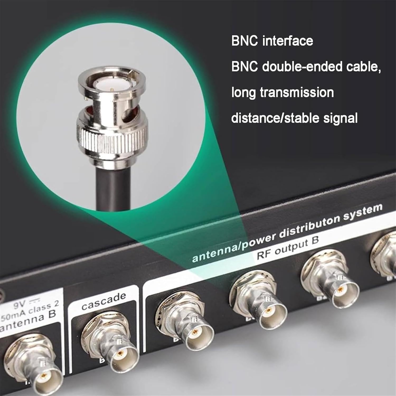 Amplificatore di segnale microfono wireless, antenna direzionale attiva, 8 uscite + 2 porte a cascata, gamma di frequenza 400-950 MHz, copre una distanza di segnale di 1000 m