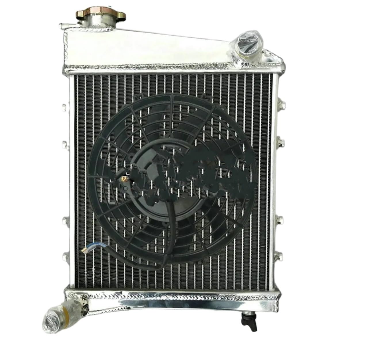 Zestaw Chłodzący,Radiator Do Austina Do Rovera Do Cooper S Morris 1275 GT MT 1967-1991 WSZYSTKIE MODELE I LUB Z WENTYLATOREM 40 MM GRZEJNIK ALUMINIOWY(Radiator And 1 Fan)