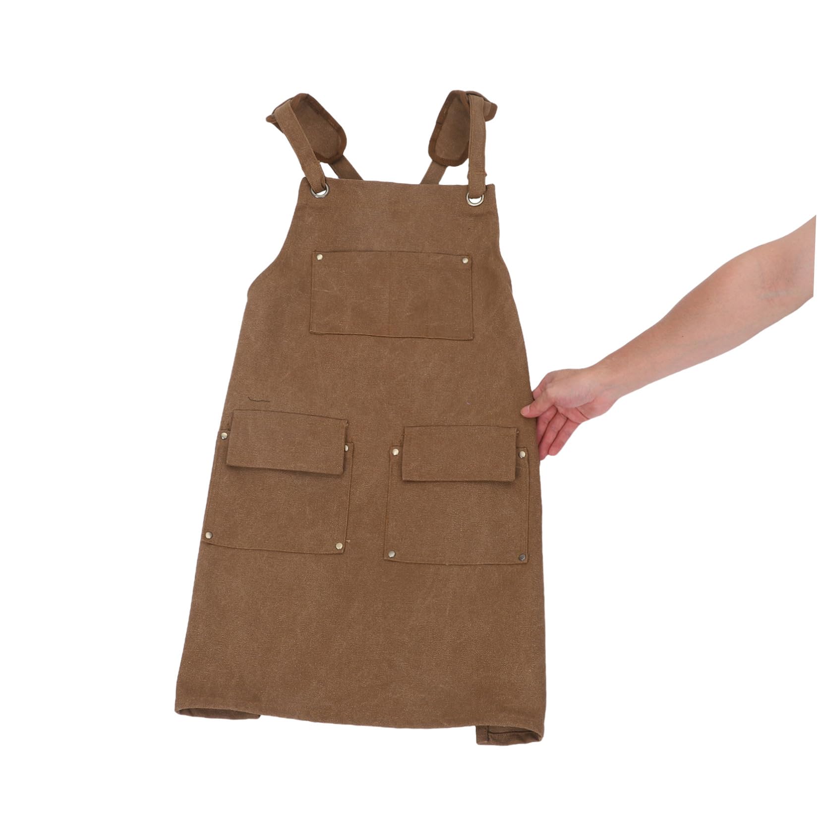 LIFKOME Delantal de Trabajo de Lona para Hombres con Bolsillos Múltiples Correas Ajustables Resistente y Protector para Carpintería Jardinería Cocina y Tareas Profesionales