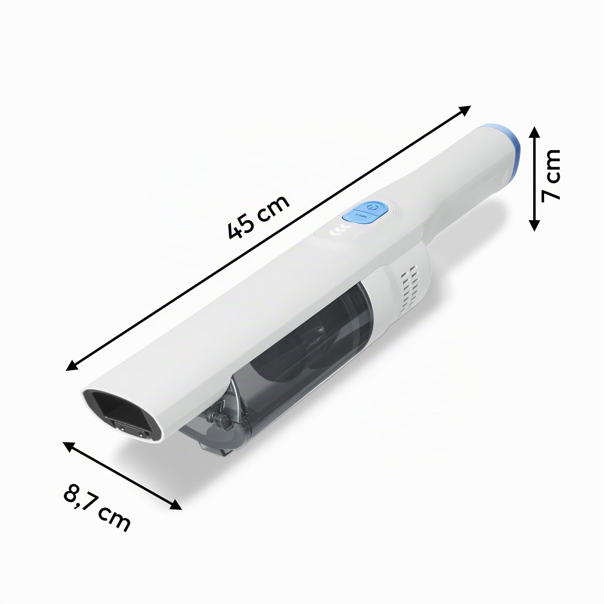 MEDION Aspirateur à Main (Moteur BLDC, Filtre HEPA 13, Filtration poussières allergènes, Puissance d’Aspiration 20 kPa, Batterie, Station de Charge, sans Fil, MD12057), Blanc