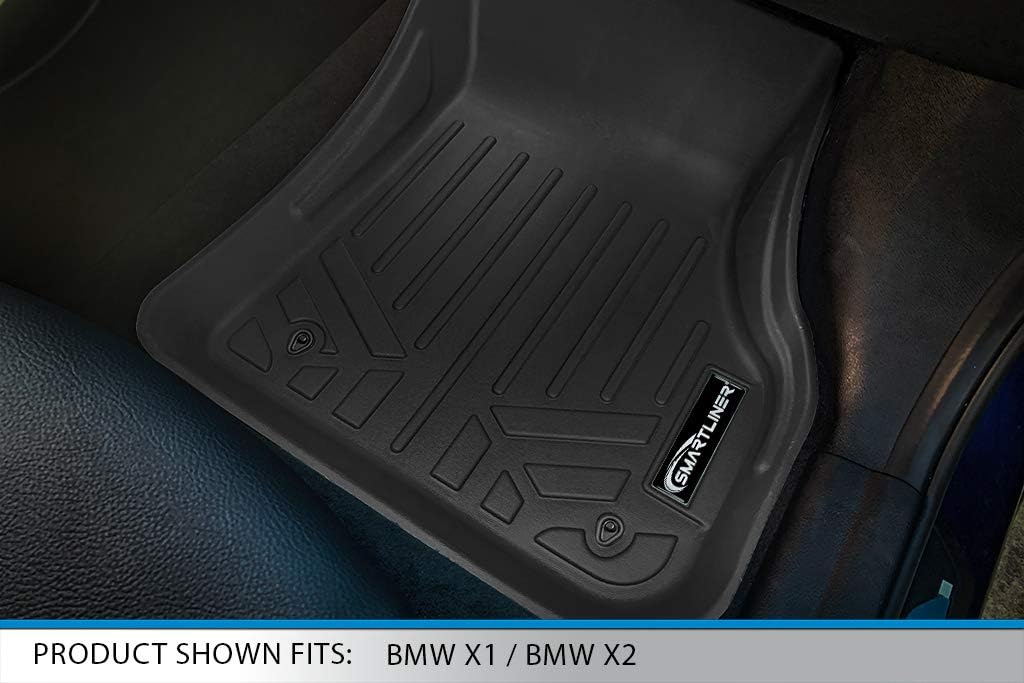 SMARTLINER Custom Floor Mats 2 Rows and Cargo Liner Behind 2nd Row Set Compatible with 2018-2023 BMW X2 (28i - M35i)