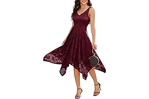 Lace Burgundy Dresses Casual Wedding For Women 2024