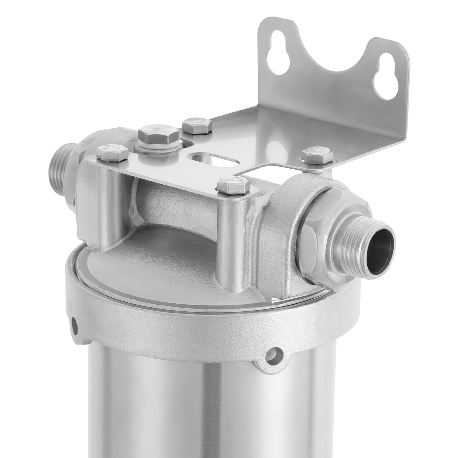 Sistema de filtración de agua bajo fregadero de acero inoxidable, gran caudal 8000 L/H, filtro de doble capa 40 µm, para eliminar sedimentos, gusanos, partículas de impurezas grandes