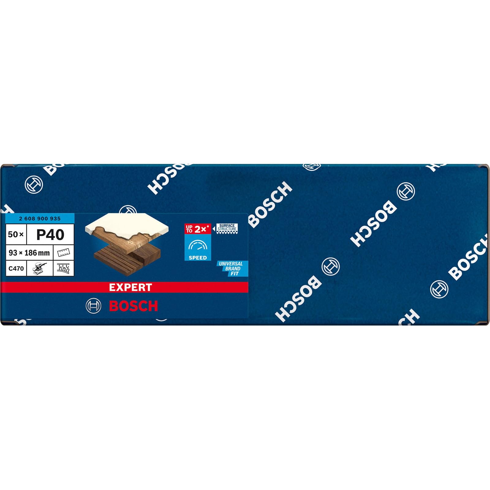 Bosch 50x Carta abrasiva EXPERT C470 con 8 fori per levigatrici orbitali