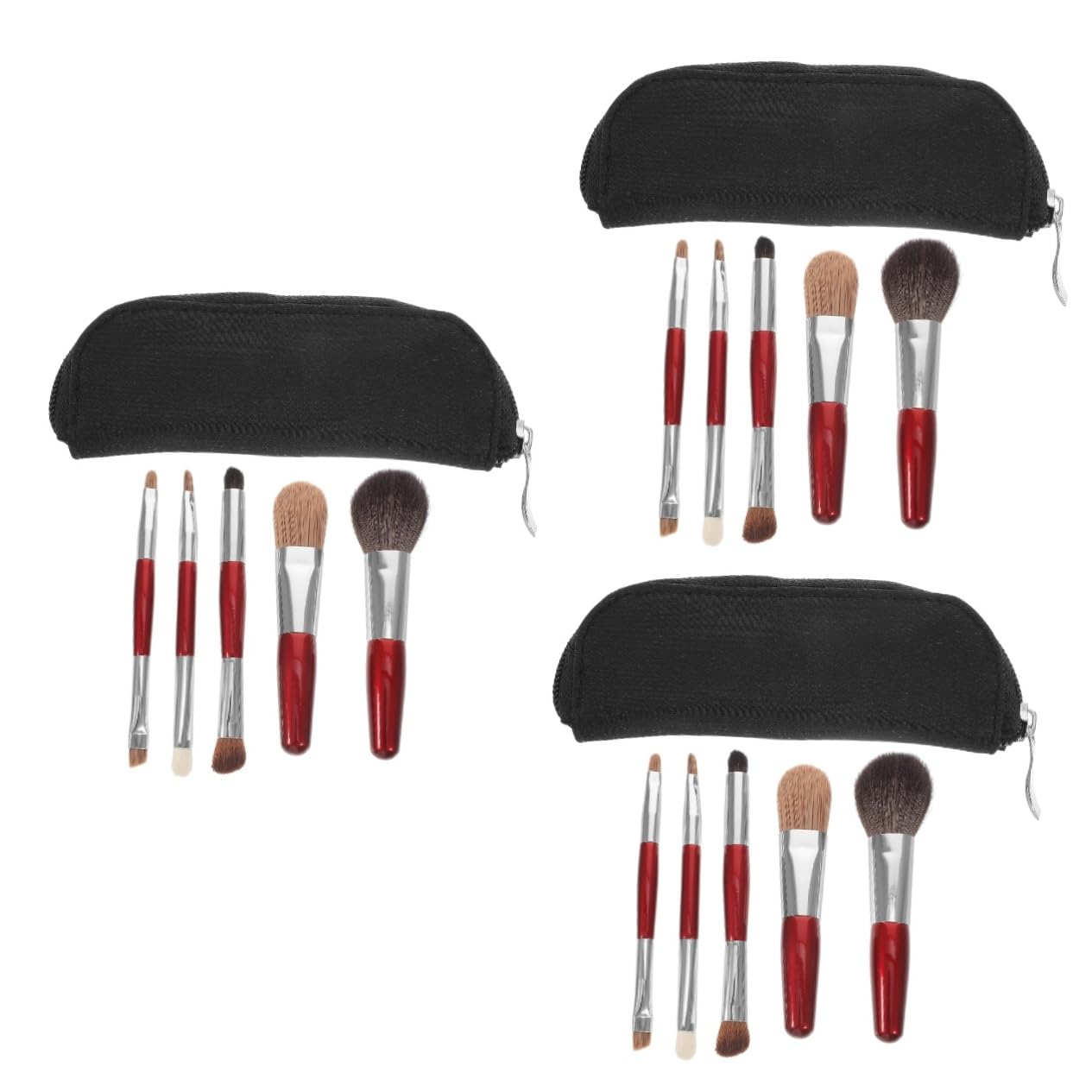 Didiseaon 3 Juegos brocha de maquillaje con bolsa brochas de maquillaje pinceles maquillaje traje de niñas maquillaje maquillaje de viaje pincel de sombra de ojos de niña rubor lana