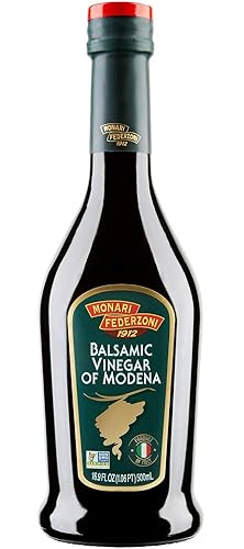 Monari Federzoni Vinagre balsámico de Módena ideal para ensaladas y condimentos vegetales 169 oz