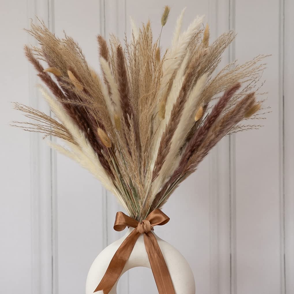 Buy 80pcs Dried Flowers Bouquet Pampas Grass Decor 15 White Pampas