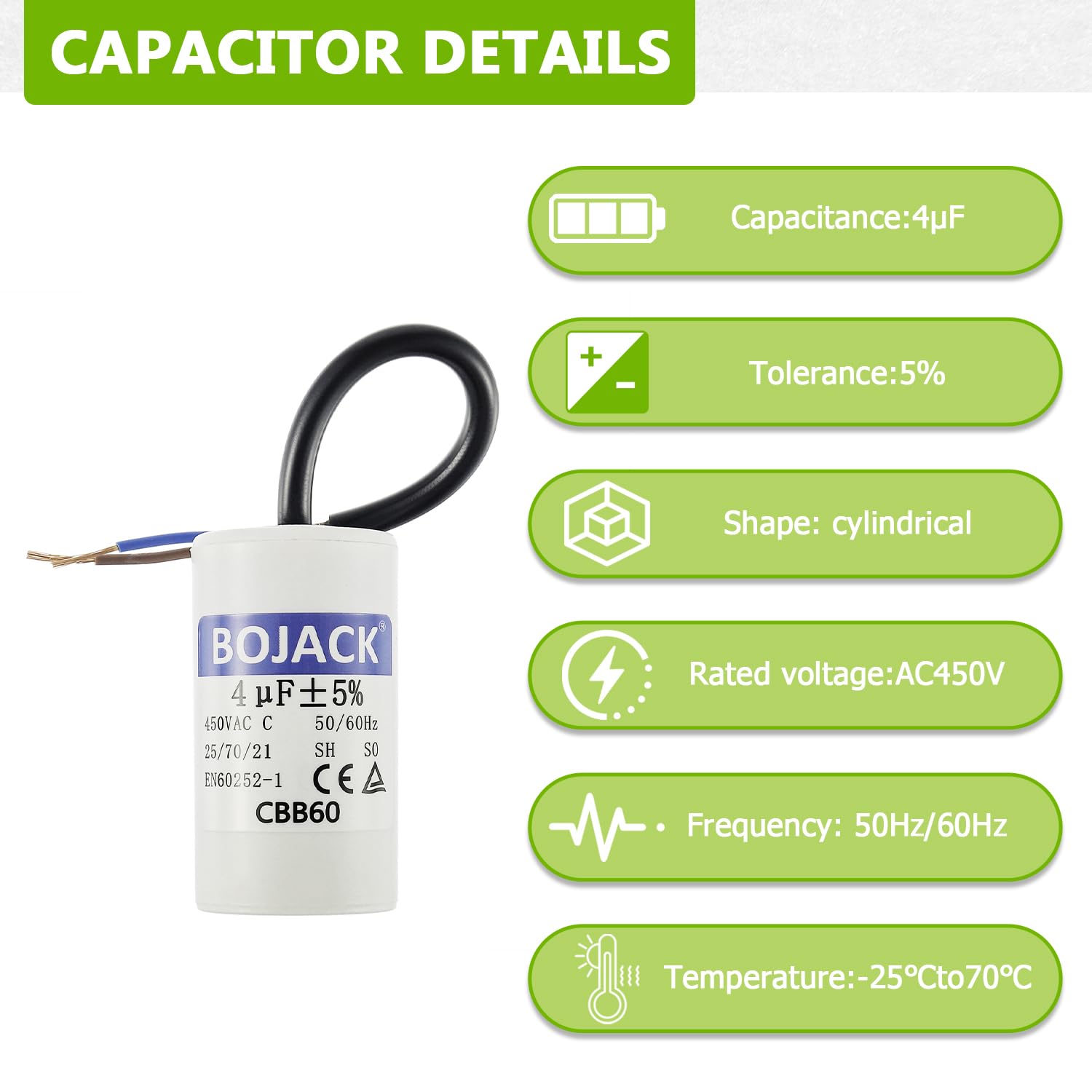 Condensateur de démarrage 45µF 450V Divers gros ménager Condensateur de démarrage 45µF 450V Divers gros ménager