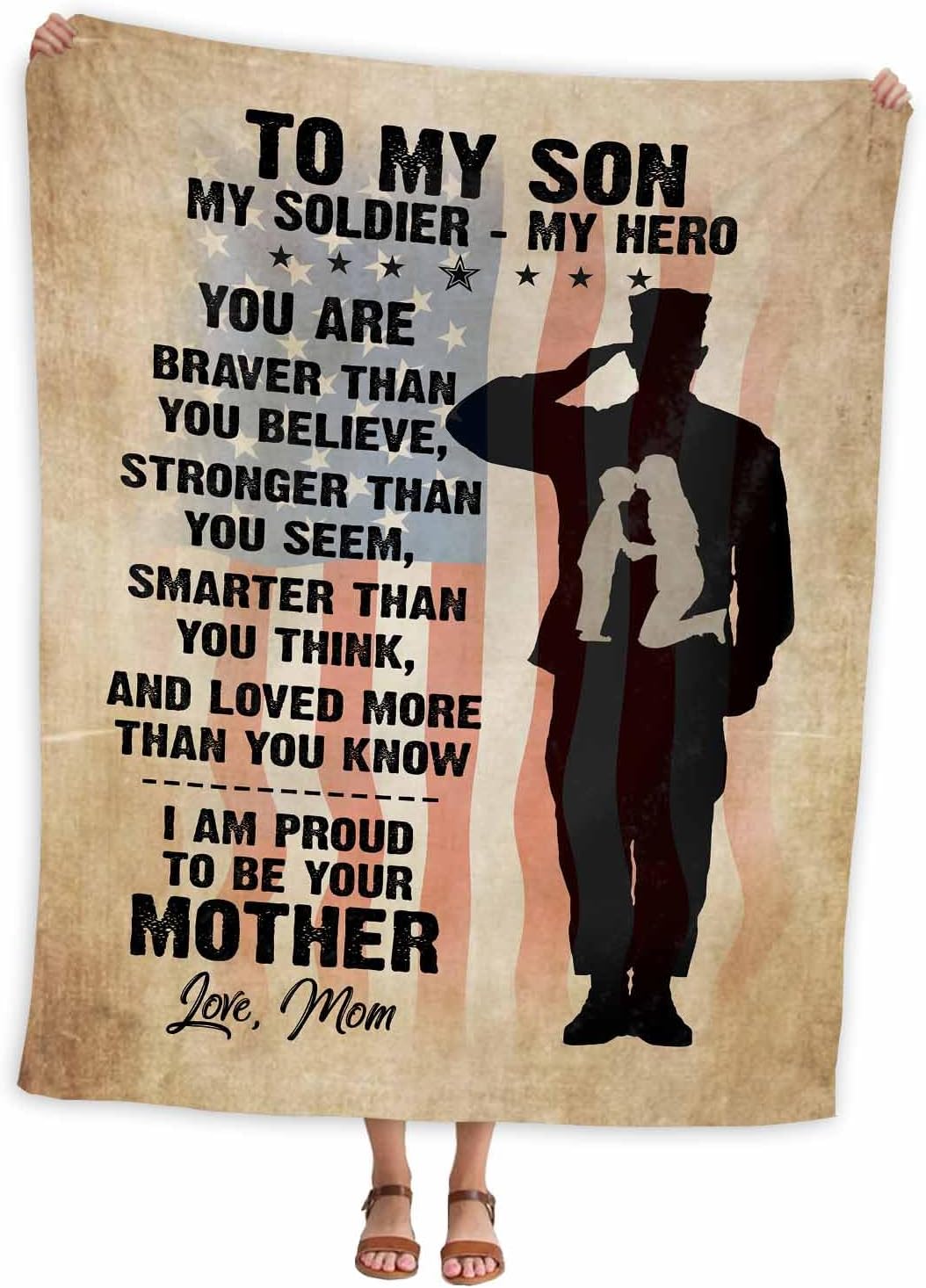 Proud Army Mom Gift for Soldier Son to My Son My Solider My Hero Blanket, Proud Dad, Mom Military Blanket, Army Blankets