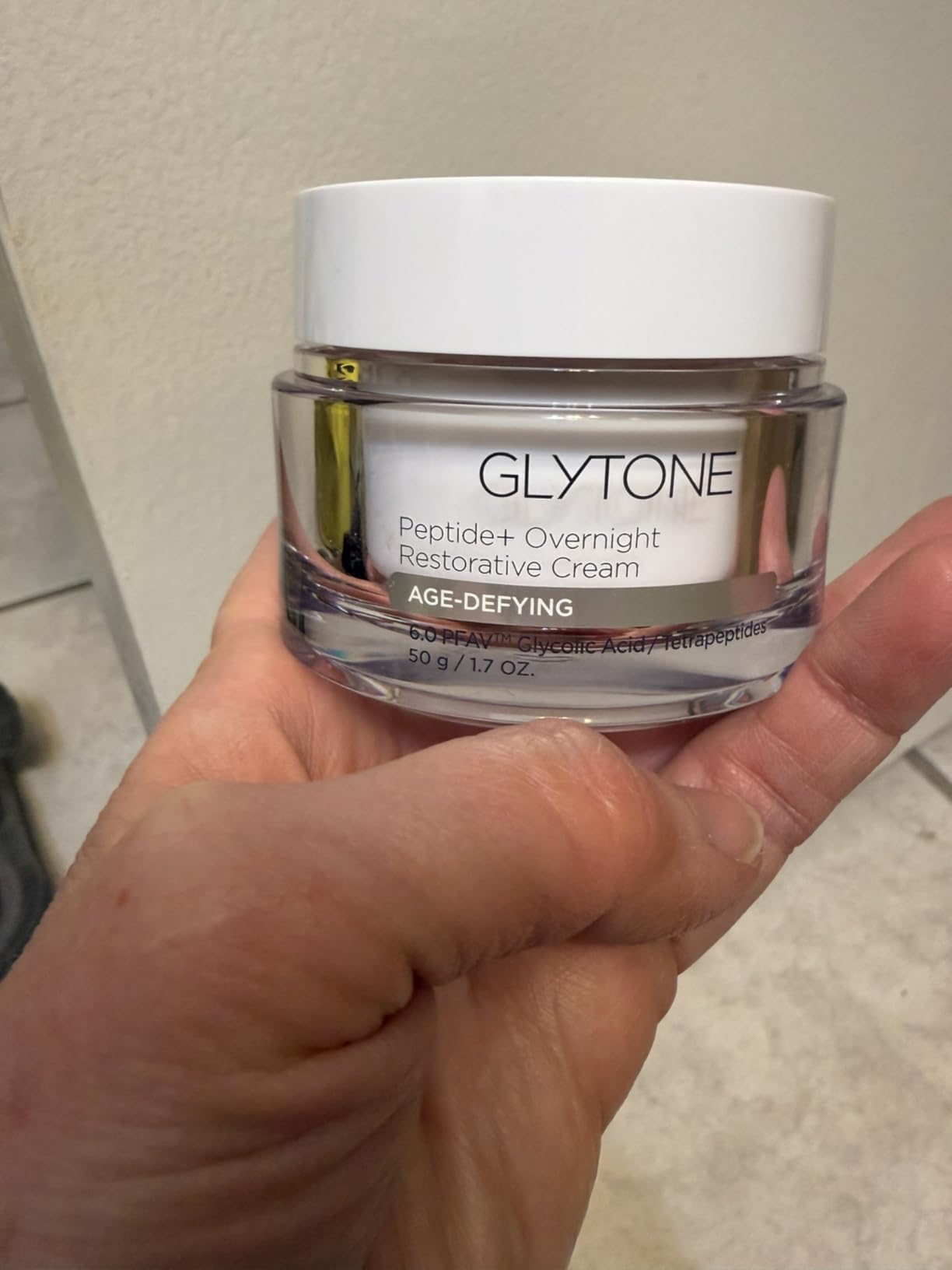Glytone Peptide+ Overnight Restorative Cream | Age Defying Night Moisturizer for Face Hydrates, Plumps & Improve Wrinkles | Night Cream for Women Visibly Firms Skin | Fragrance-Free - 1.7 oz