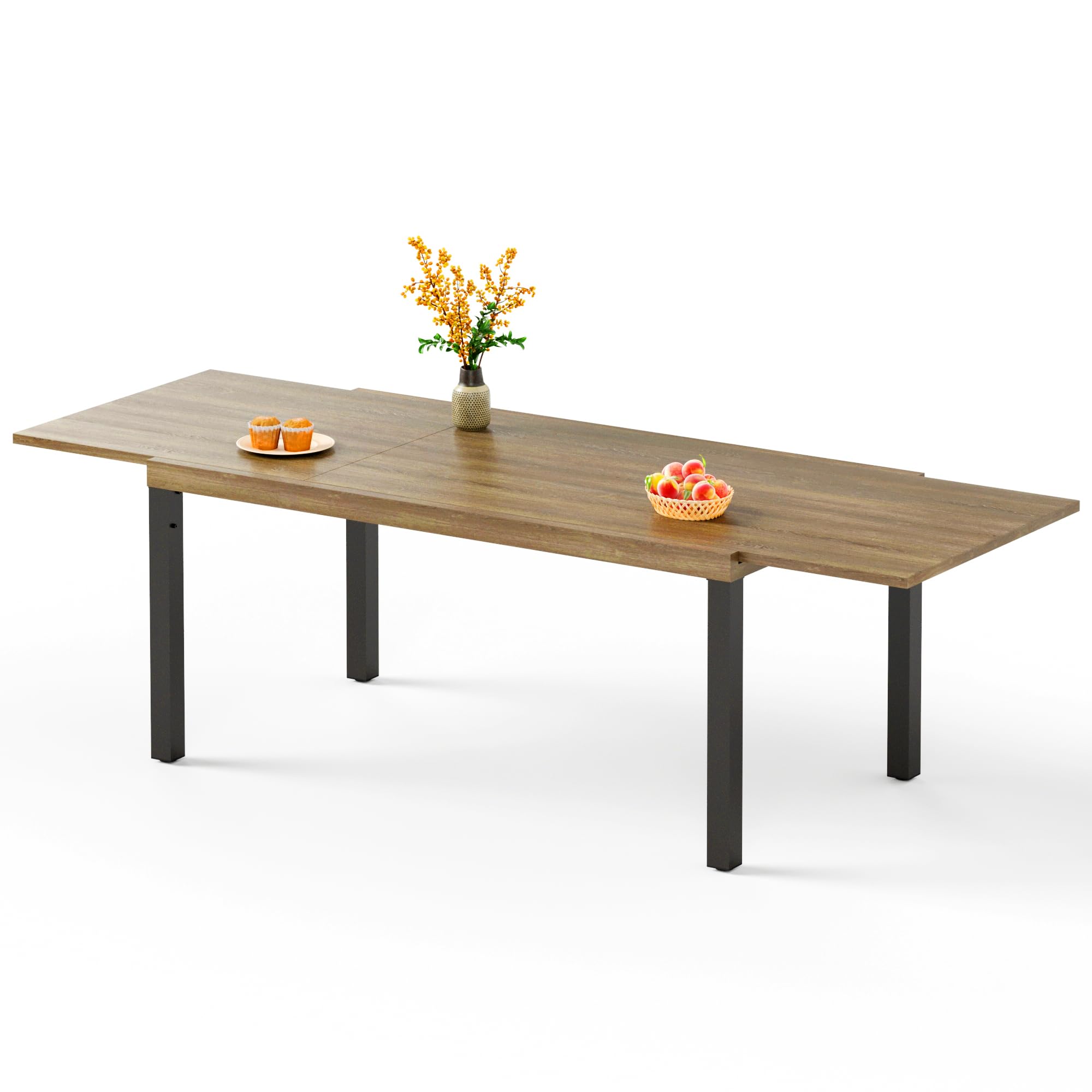 PHI VILLA Patio Expandable Metal Dining Table
