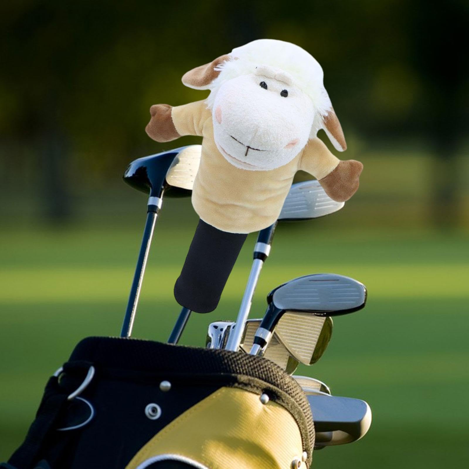 LOVIVER Couvre-tête de Pilote de Bois de Golf Couvre-tête de Club de Golf en Forme d'agneau Protecteur Anti-Rayures Belle Protection Transport Protéger Cadeau