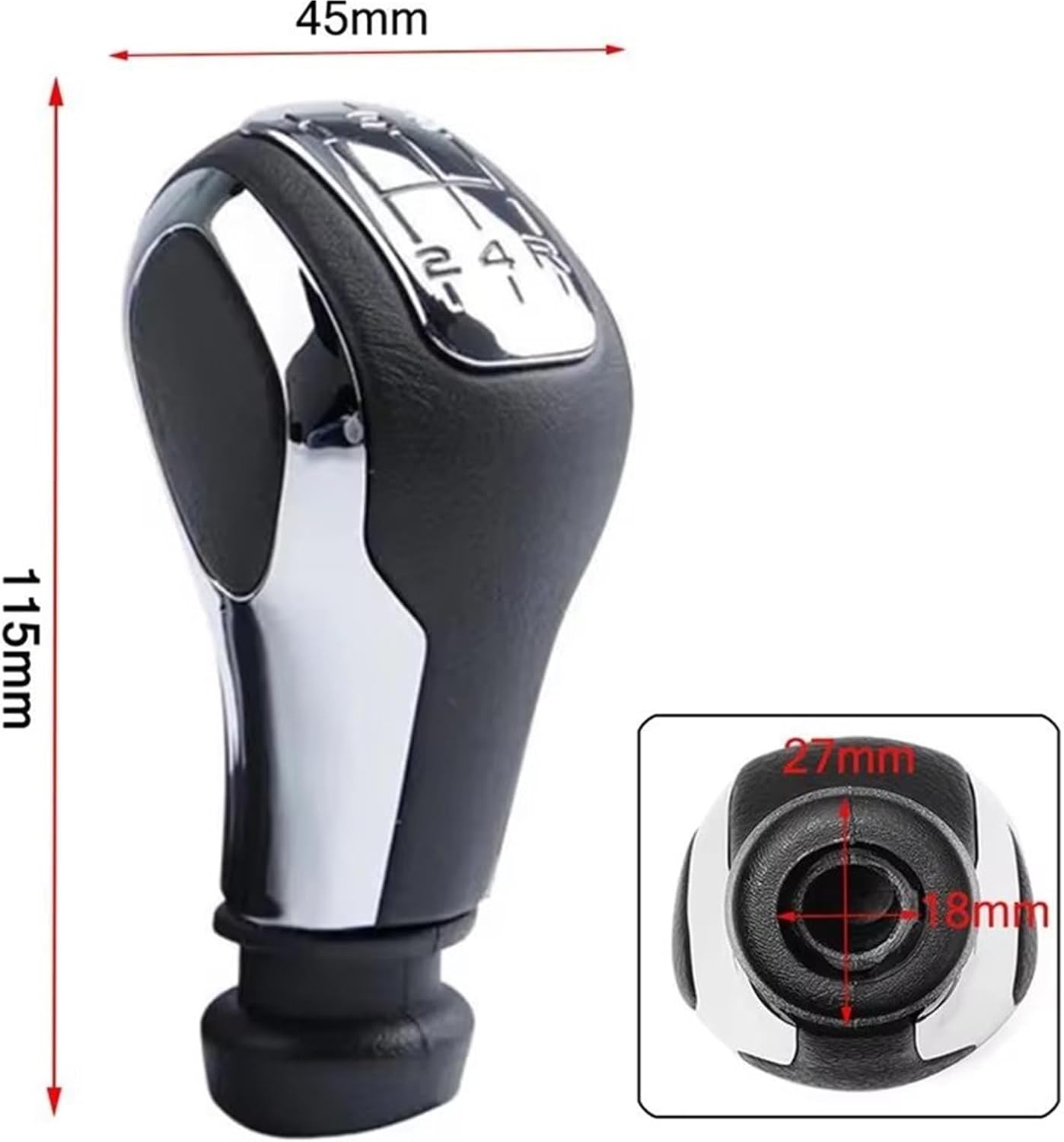 Shift Lever Stick Replacement for Peugeot 106 107 206 207 306 307 308 3008 406 5008 605 807 Car 5 Speed Gear Stick Shifter Lever Head Gear Shift Knob(Plastic and Adapter)(PU and Adapter)