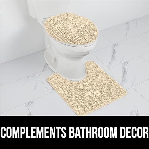 Vista 574 de Gorilla Grip - Tapete de baño de 30” x 20”, de felpilla gruesa, suave y absorbente, secado rápido, de microfibra, con reverso de caucho, para piso