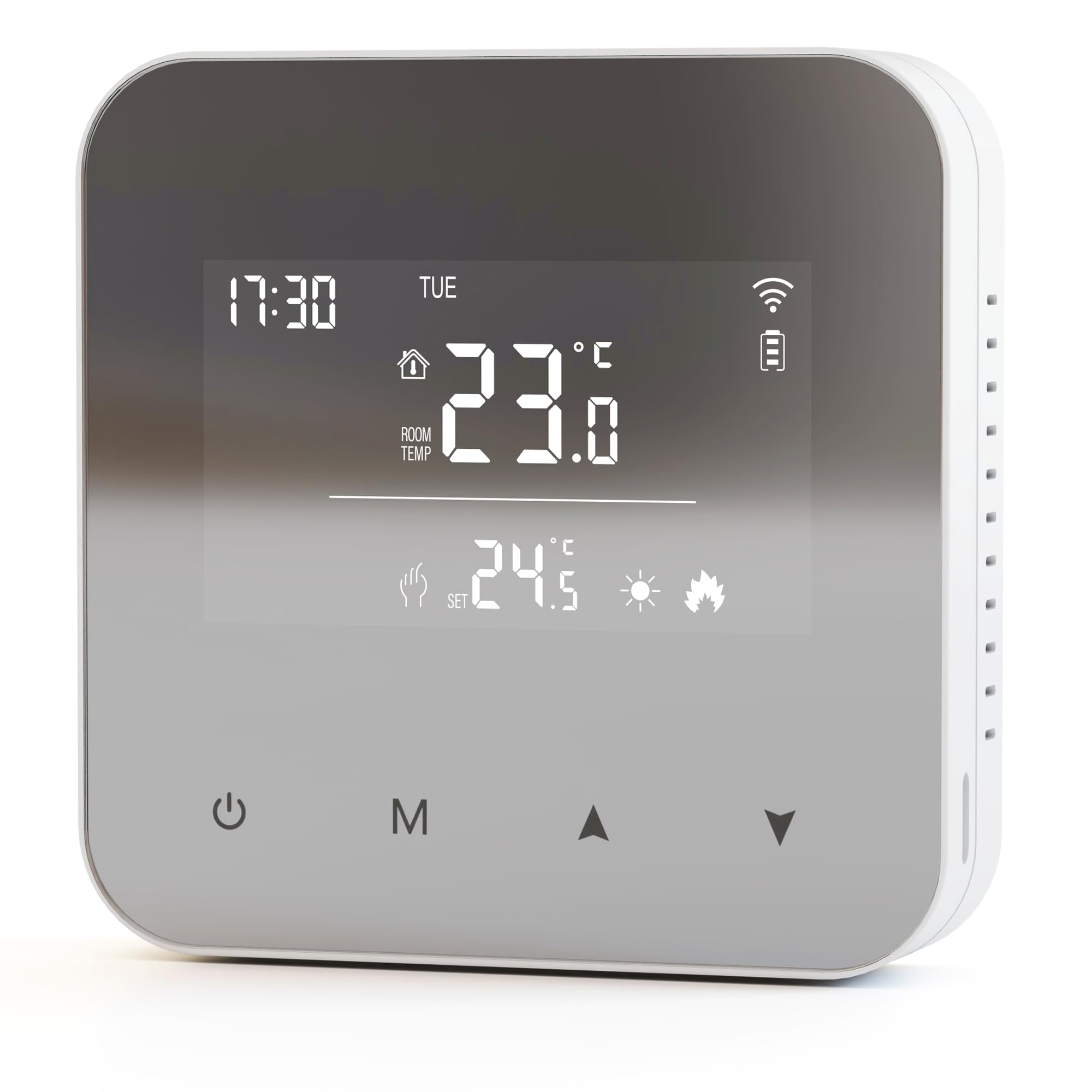 Termostato de batería de 2 Hilos para calderas de Gas, termostato programable Diario, cronotermostato Manual de Ambiente de Pared, batería de 3A no incluida R8W Sin WiFi