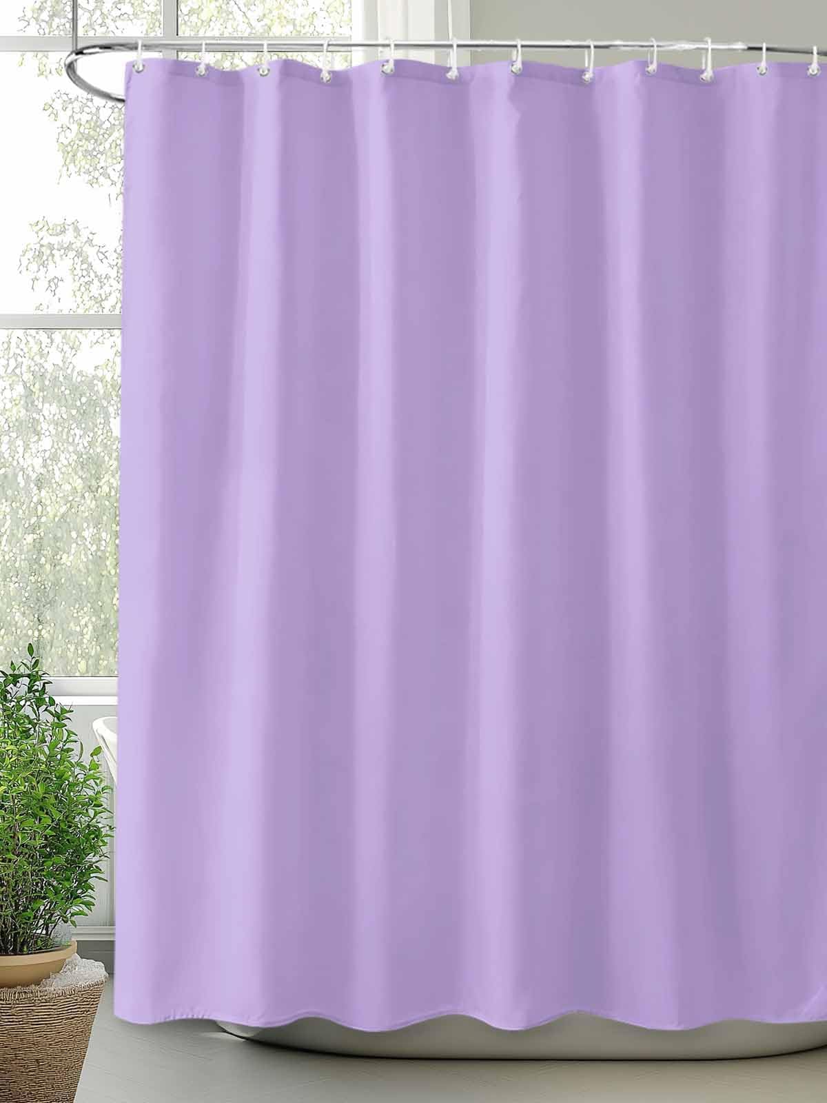 Cortina de ducha impermeable de 300 x 195 cm, color liso, estilo minimalista, ideal para hoteles, baños, bañeras, incluye ganchos