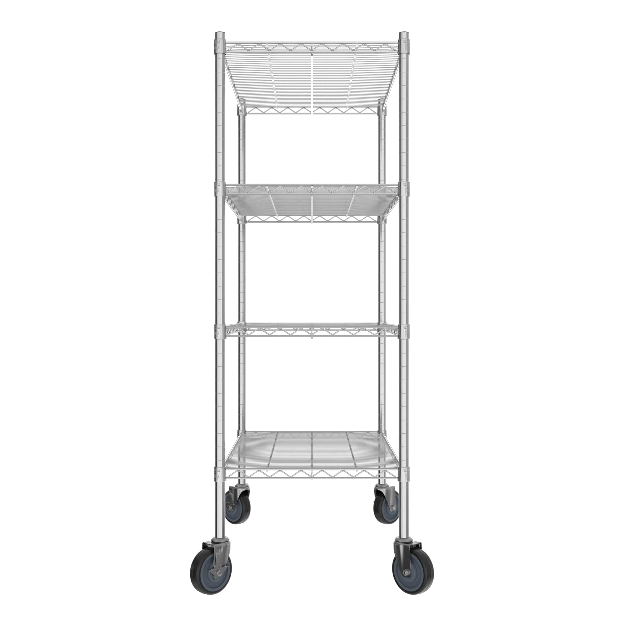 QUIET BOOK Commercial NSF Listed Chrome Mobile Wire Shelving Kit 21
