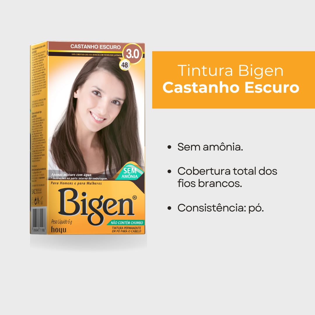Bigen Tintura Permanente 4.8 Castanho Escuro Unit | Amazon.com.br