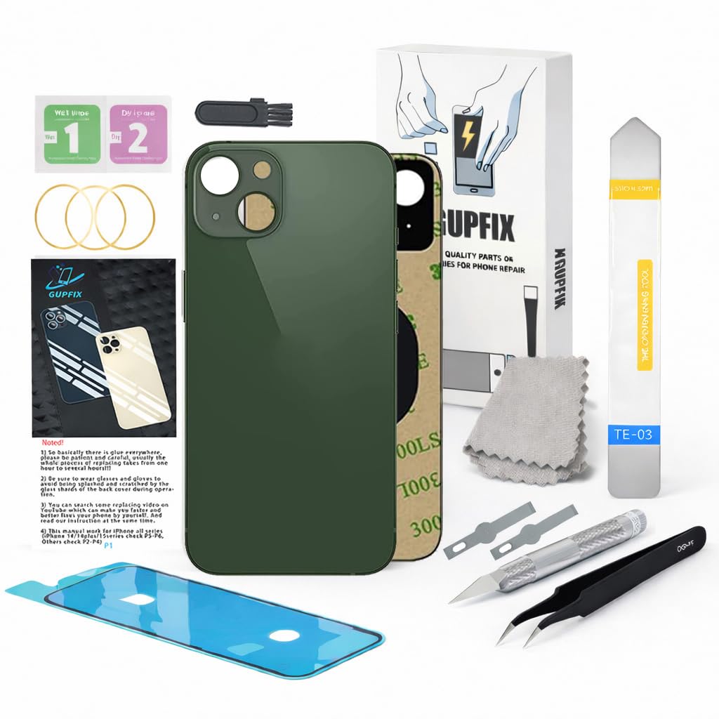 Vitre Arrière IPhone 13 - Noire Avec Adhésif Inclus - Compatible Apple - Neuf En Boîte