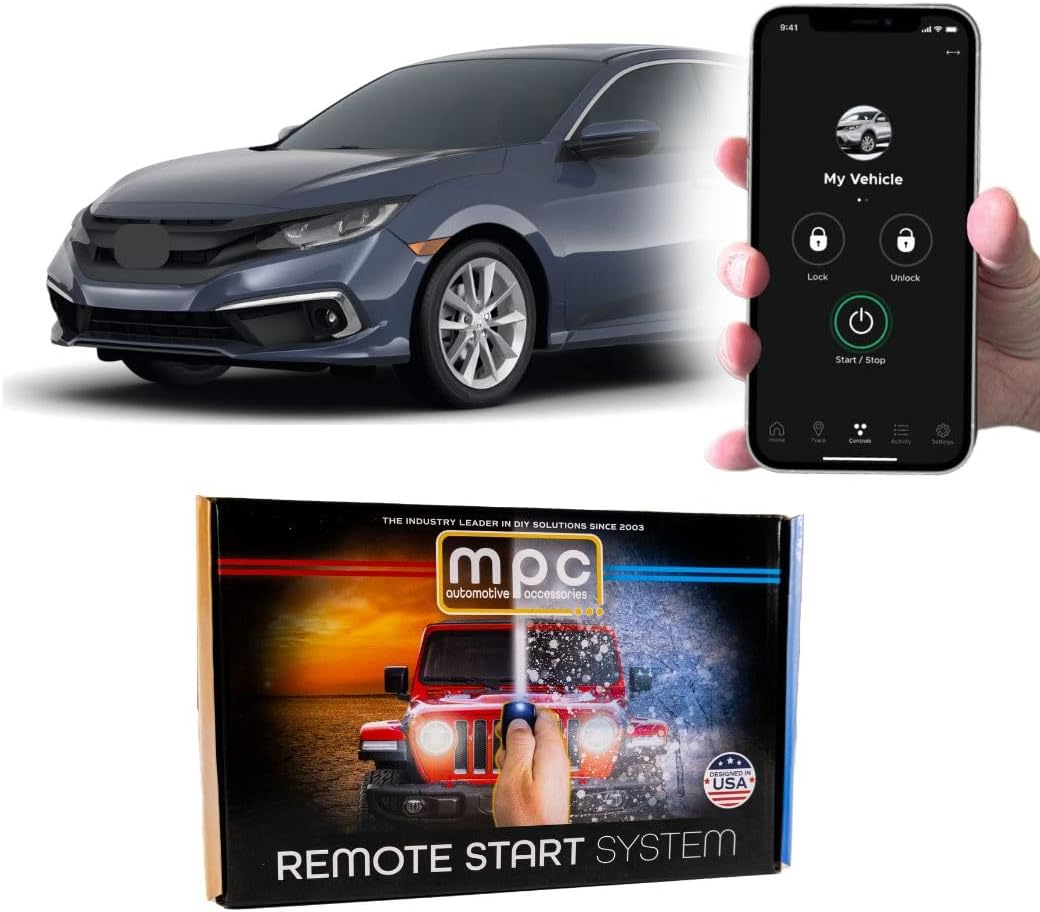 MPC Remote Start with Smartphone Control Compatible with Honda Civic 2016-2021 |Push to Start| |Plug N Play| with T-Harness - OEM Key Fob Activated - Premier USA Tech Support