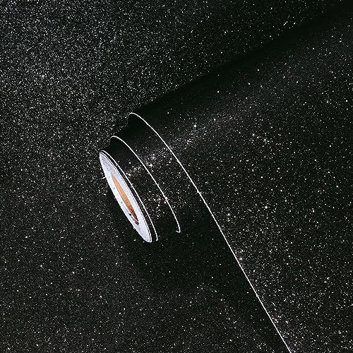Yullpaper Selbstklebend Tapete Schwarz Glitzer Klebefolie Möbel 40cm X 800cm Glitzer Tapeten Wohnzimmer Schlafzimmer Dekofolie Dicke Folie Selbstklebend Wand Tapeten Schwarze Klebefolie Tisch