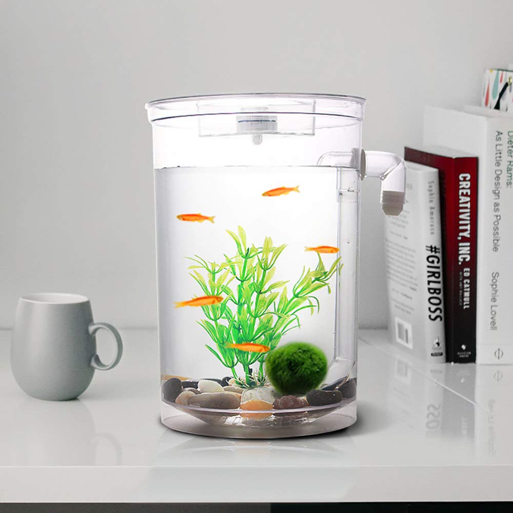 Led Self Cleaning Small Fish Tank Bowl Creative Goldfish Tank