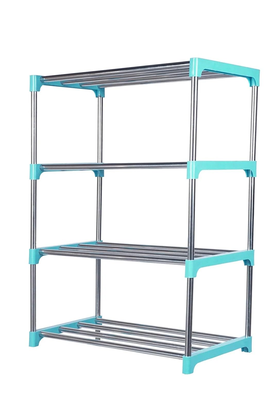 Stainless Steel Multifunctional/Multipurpose Storage Shelves/Rack/Stand for Home/Office/Kitchen/Balcony/Bathroom/Study Room (Cyan Blue) (4 Layer)-image-21