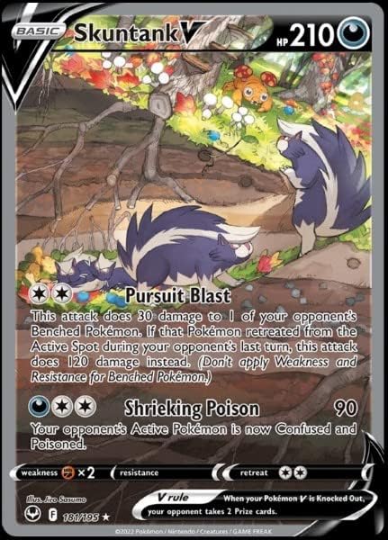 Skunktank V 181195 - Tempestad plateada - Arte completo - Tarjeta Pokemon Ultra Rare - Holo Foil