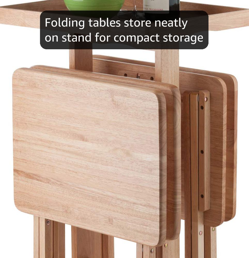 Amazon.com: Winsome Isabelle Set of 4 Foldable Snack Tables with
