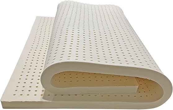 NaKeah Natural Latex Foam Mattress Pad Topper | Best for Orthopedic Support | Ergonomic and Eco Friendly 1/2/3-Inch Thick,2.5cm,100x190cm